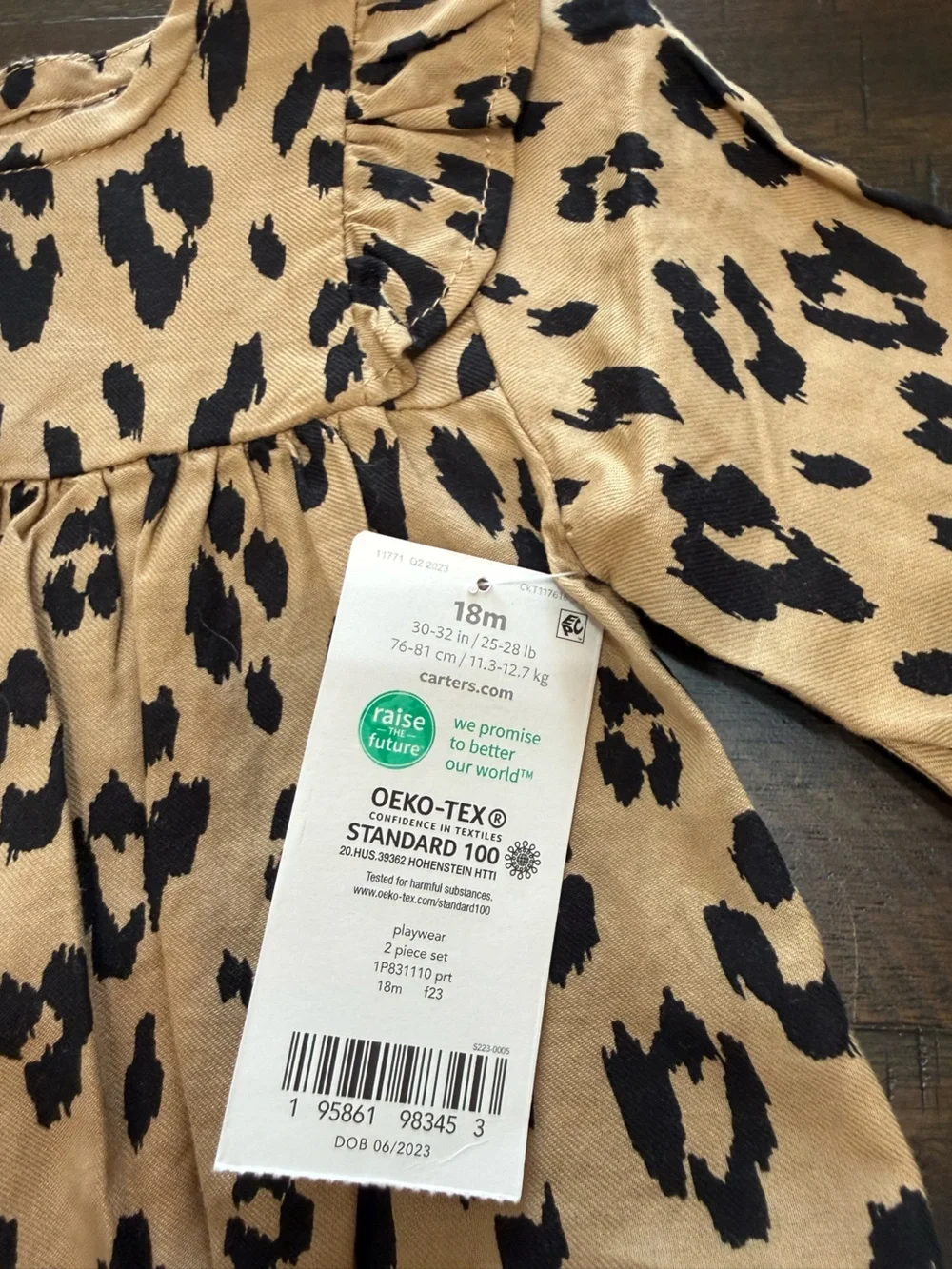 Carter's Tan and Black Leopard-Print Dress with Matching Bloomers